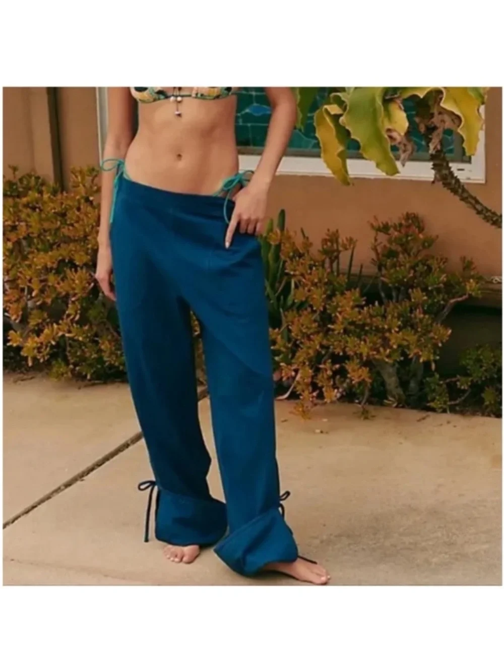 FREE PEOPLE FP Beach Kenny Pants Sz XS Majolica Blue